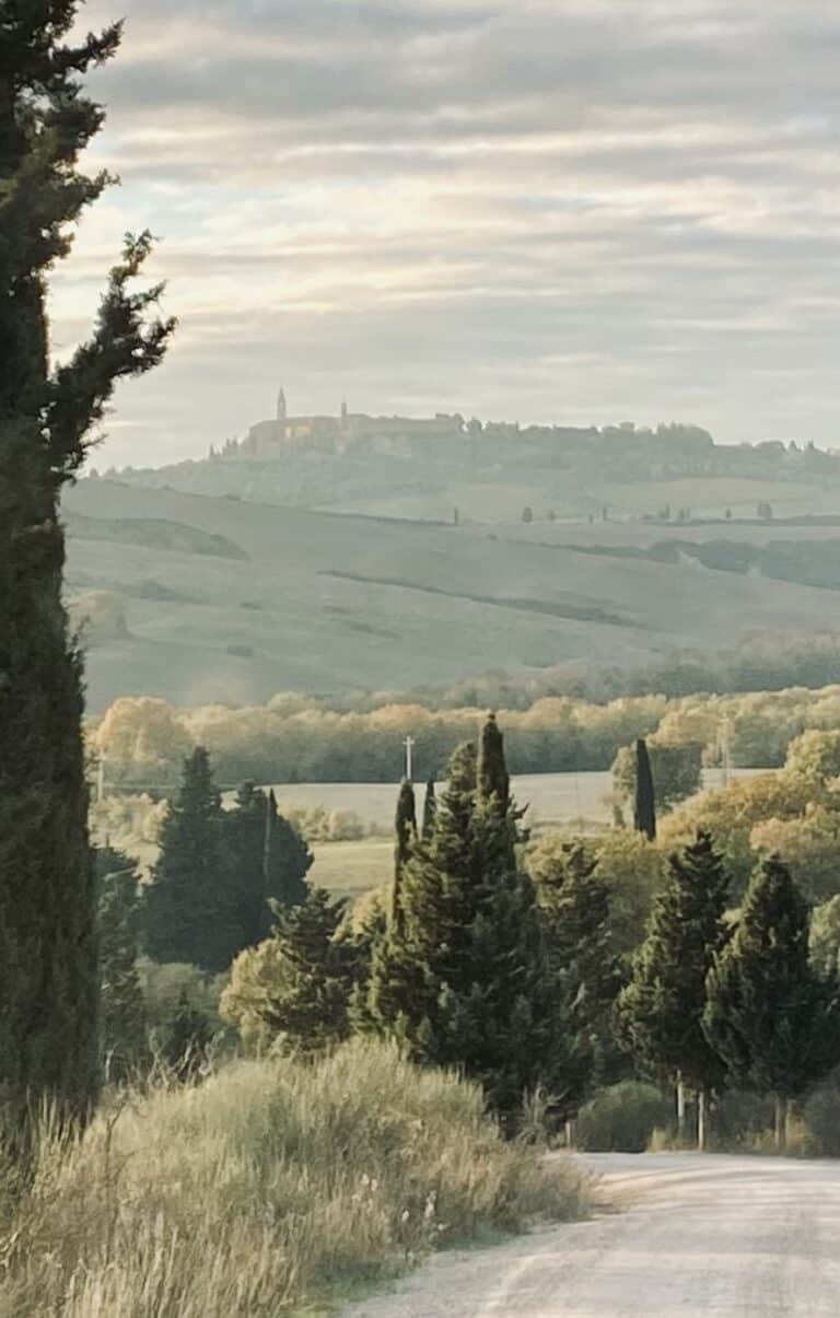 The skyline of the "ideal city" Pienza, built under Pope Pius II (UNESCO heritage).